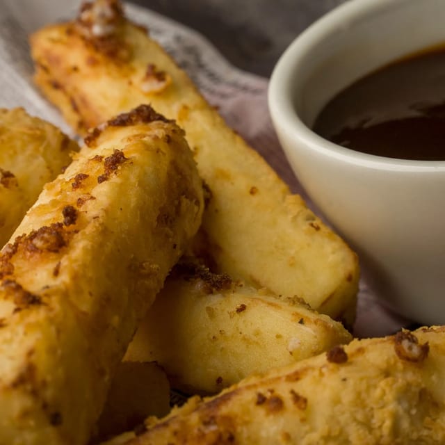 Hand Cut Mozzarella Sticks.